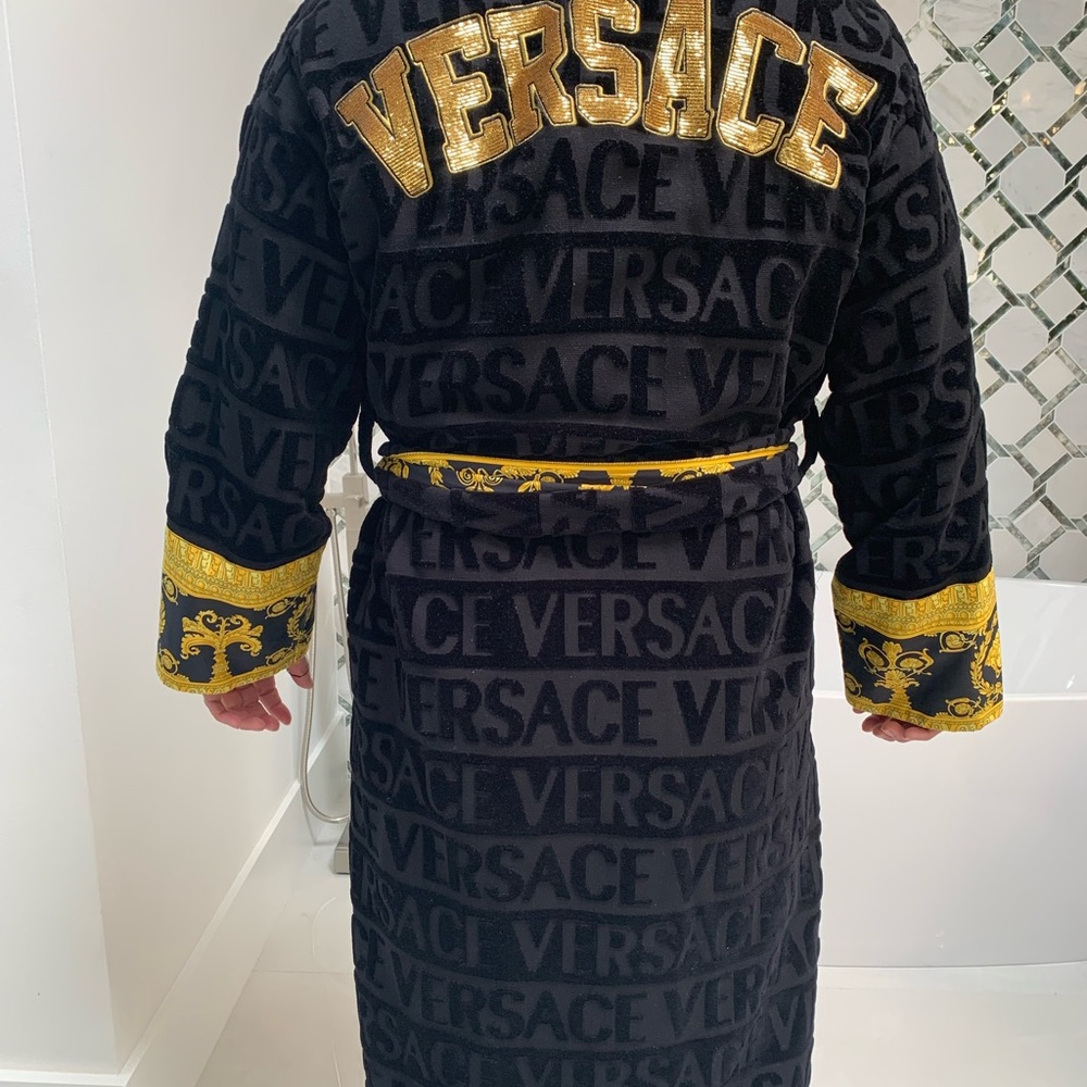 Brand new black Versace bathrobe.
